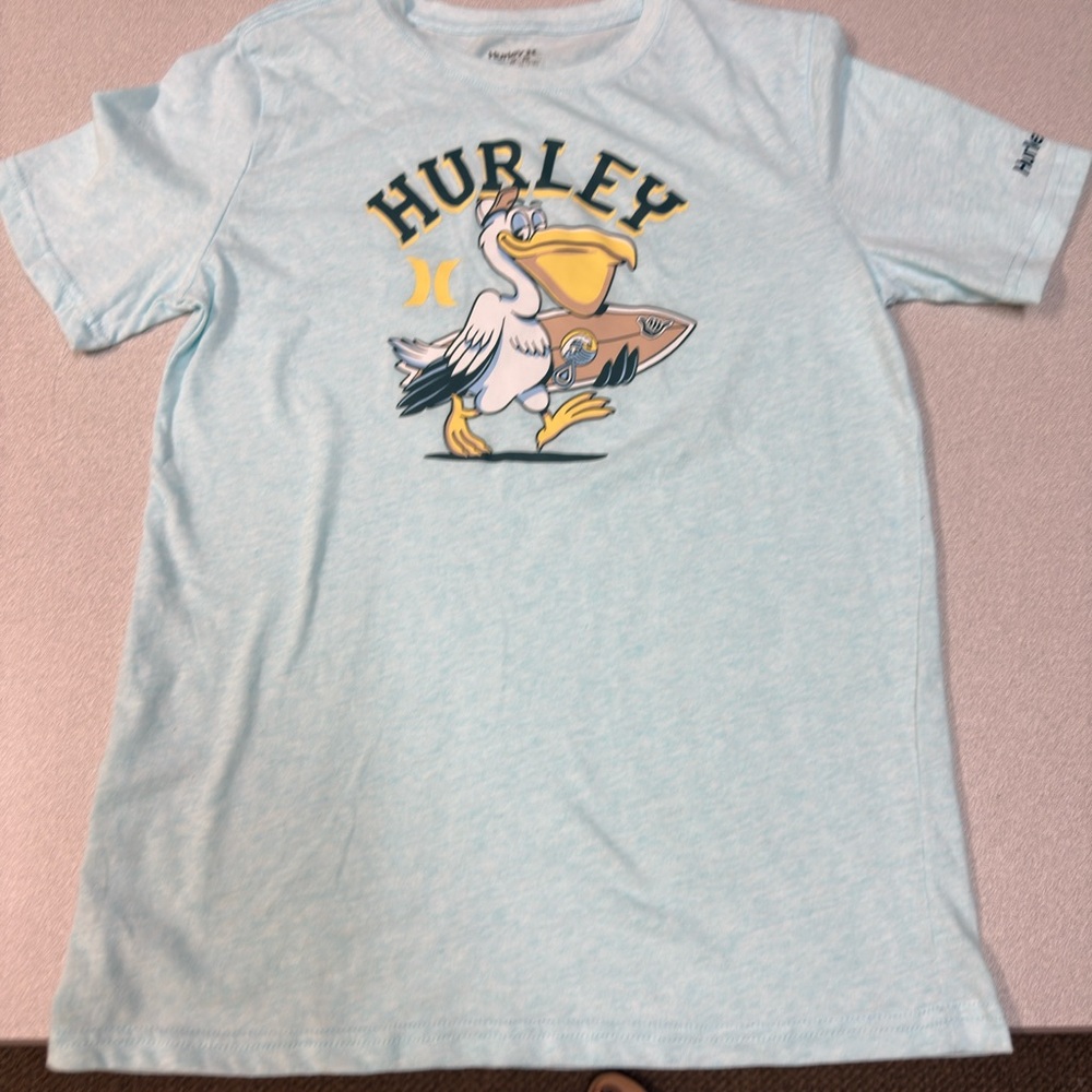 Hurley Sky Blue Kids Tee with Pelican Graphic